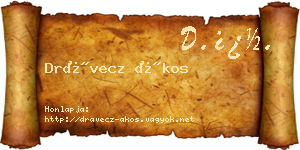 Drávecz Ákos névjegykártya