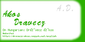 akos dravecz business card